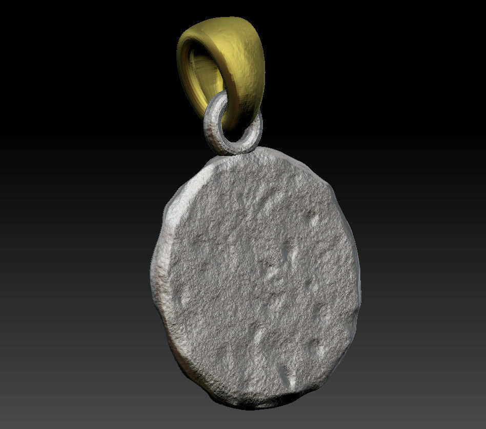 Pendant Coin Atenea 3D print model_3
