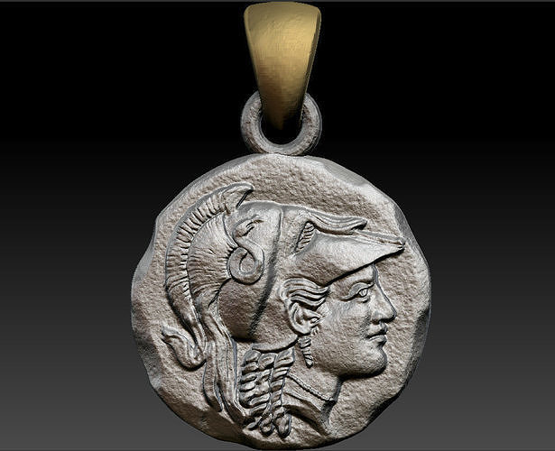 Pendant Coin Atenea 3D print model