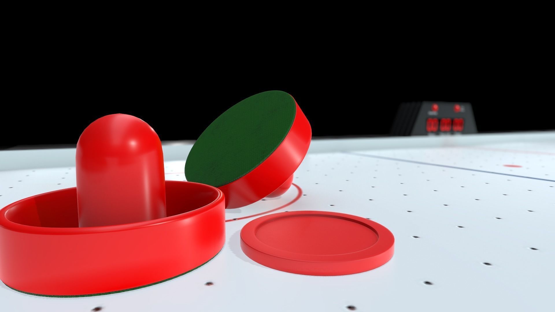 Air Hockey table game Low-poly 3D model_5