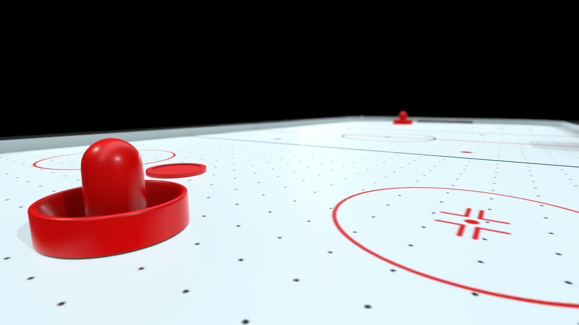 Air Hockey table game Low-poly 3D model_2