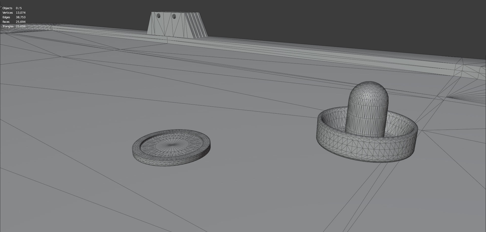 Air Hockey table game Low-poly 3D model_8