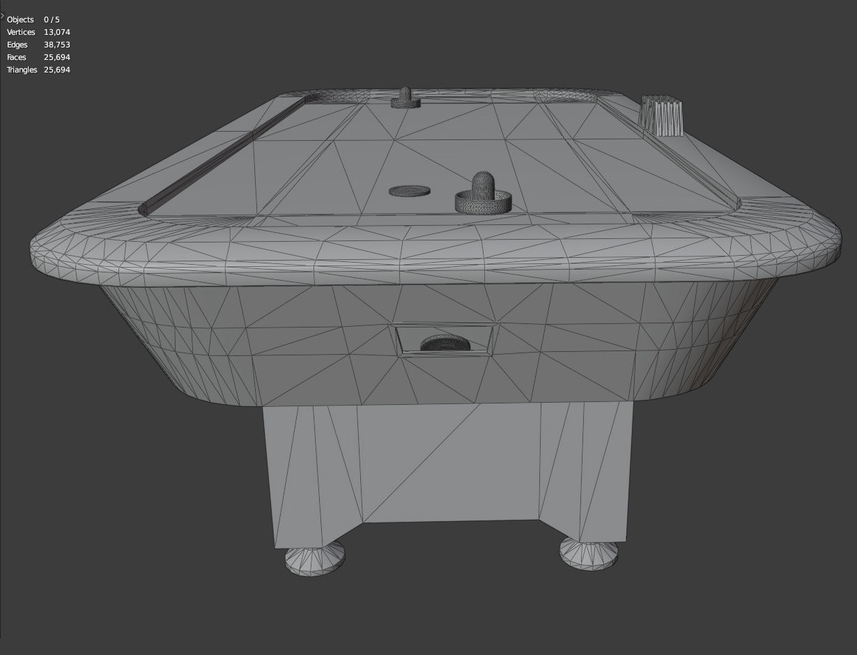 Air Hockey table game Low-poly 3D model_7