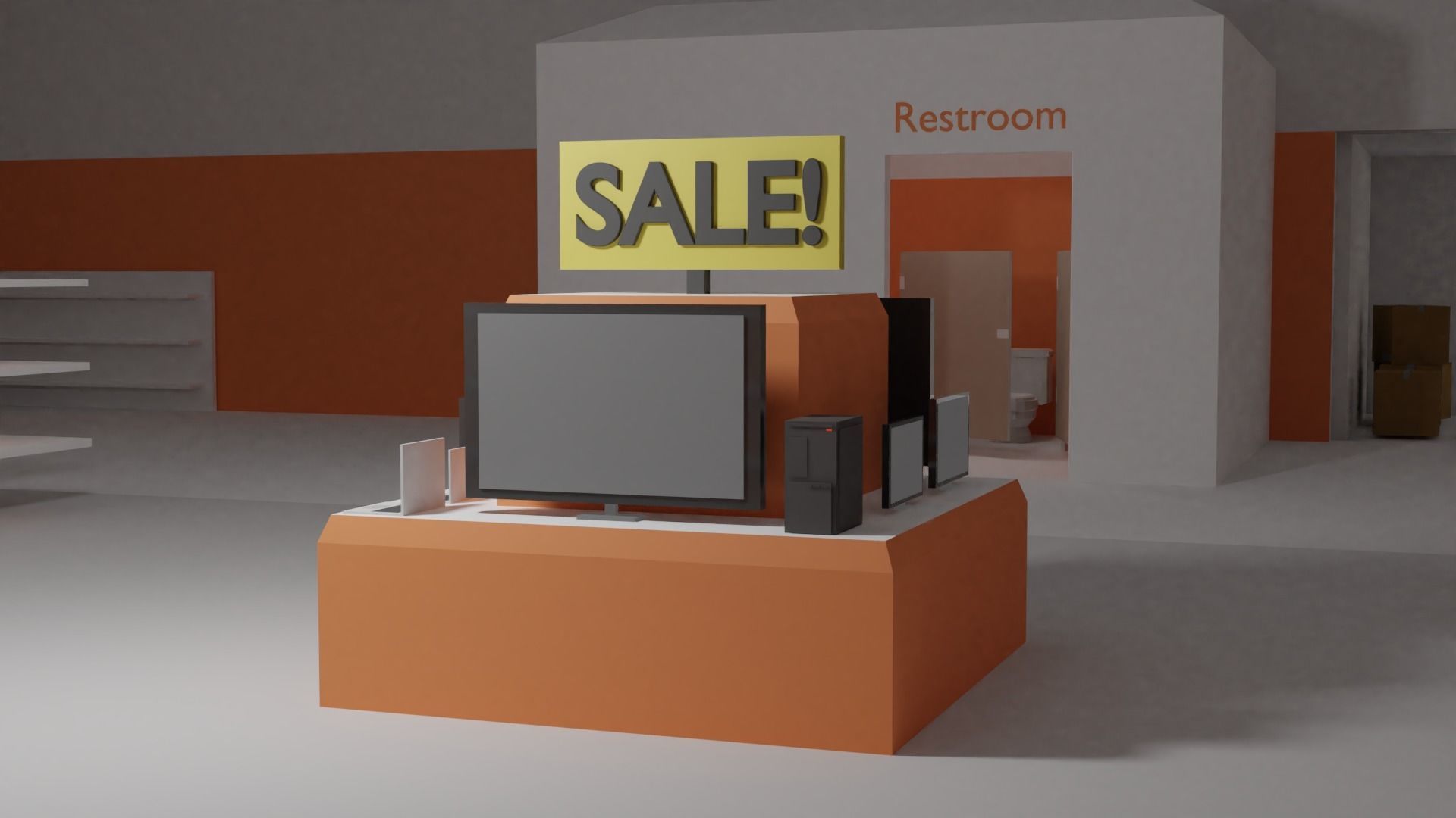 Supermarket - Low Poly Style Low-poly 3D model_3