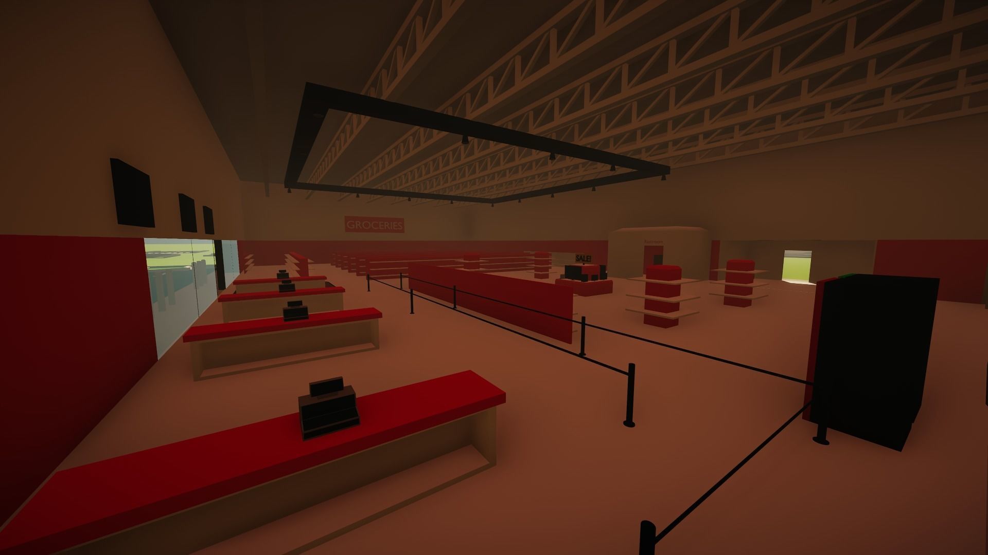 Supermarket - Low Poly Style Low-poly 3D model_1