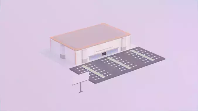 Supermarket - Low Poly Style Low-poly 3D model