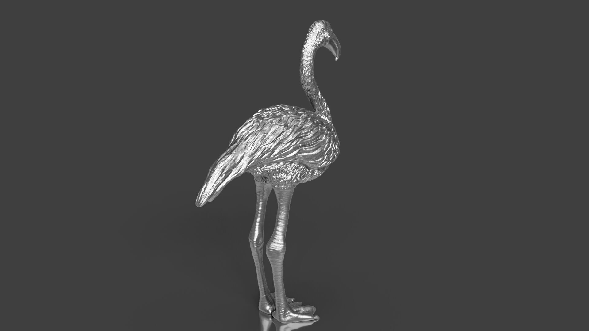 Cute but Realistic Silver Flamingo Toy Model 3D print model_4