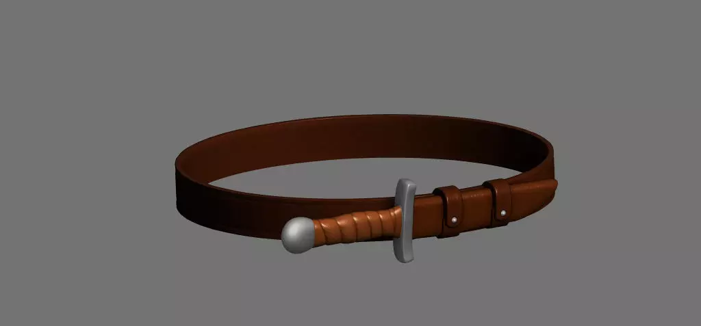 Belt with hunter knife 3D model