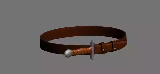 Belt with hunter knife