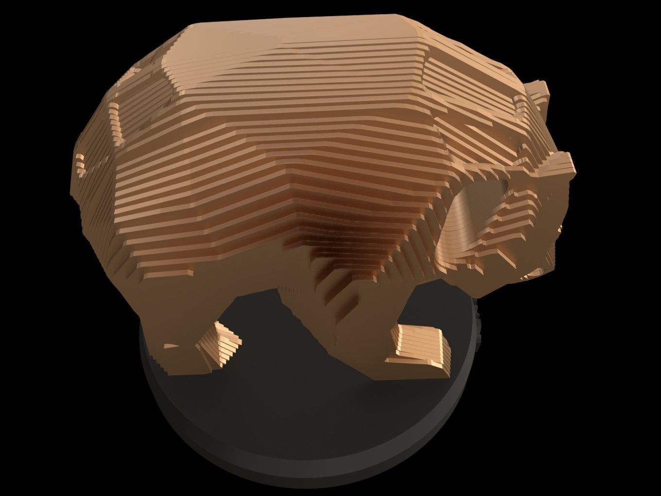 Parametric V Panda Low-poly 3D model_4