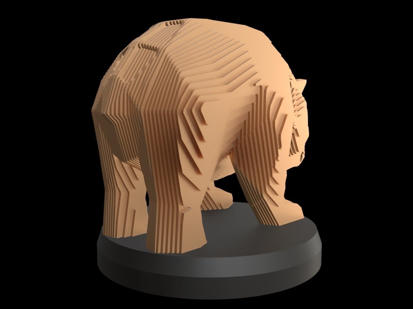 Parametric V Panda Low-poly 3D model_3