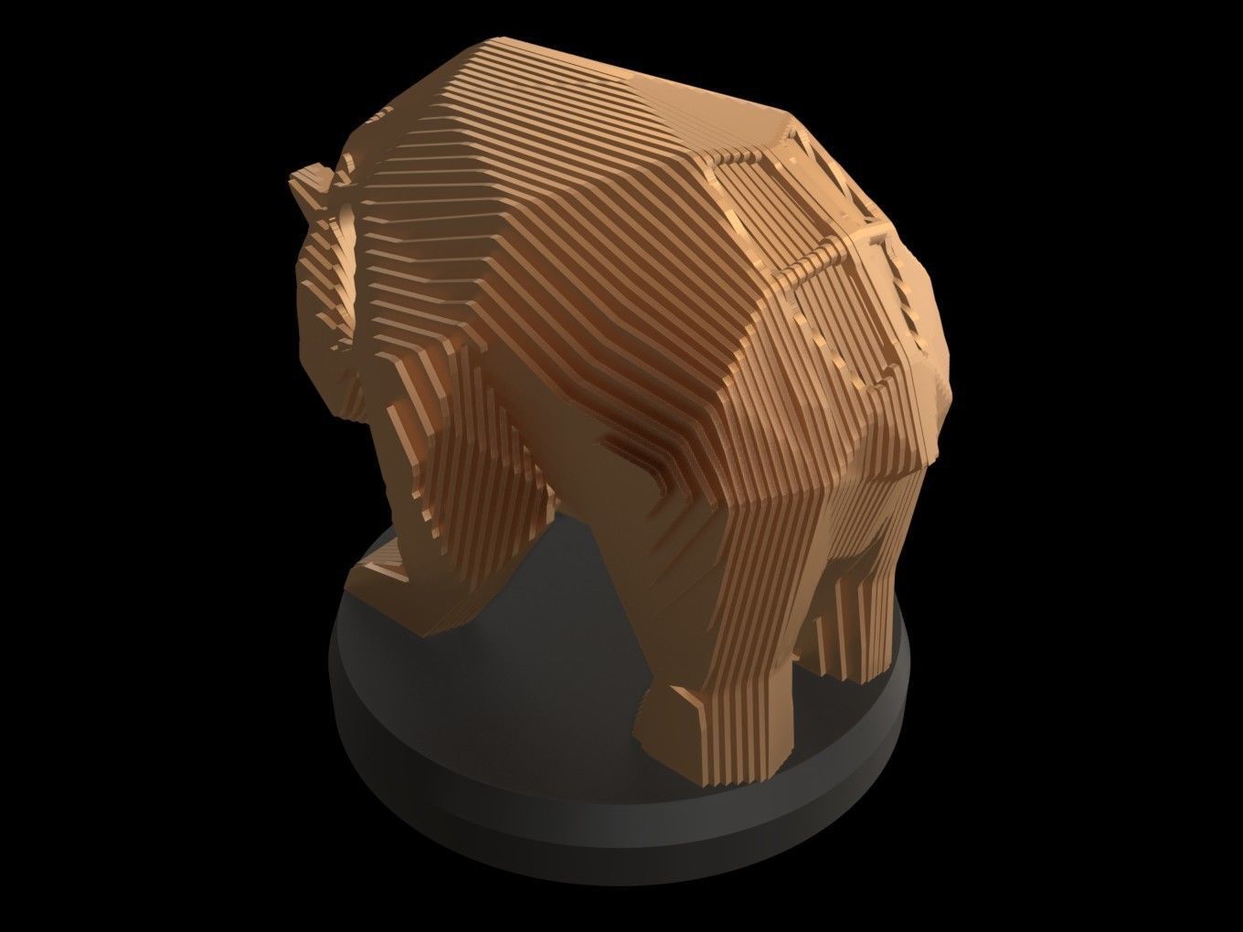 Parametric V Panda Low-poly 3D model_2