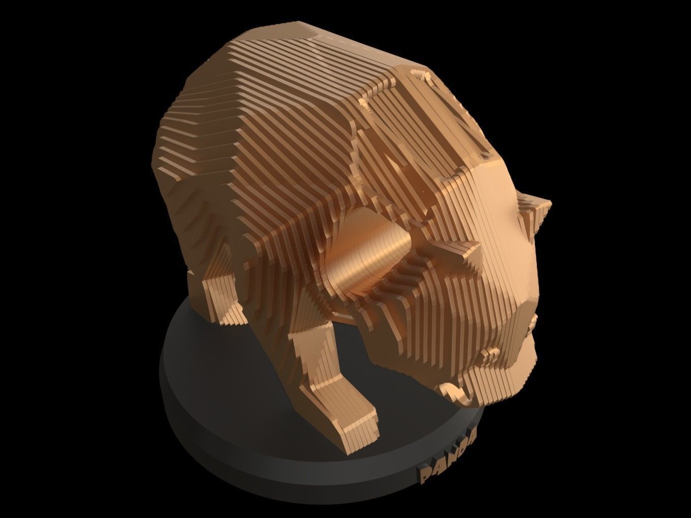 Parametric V Panda Low-poly 3D model_5