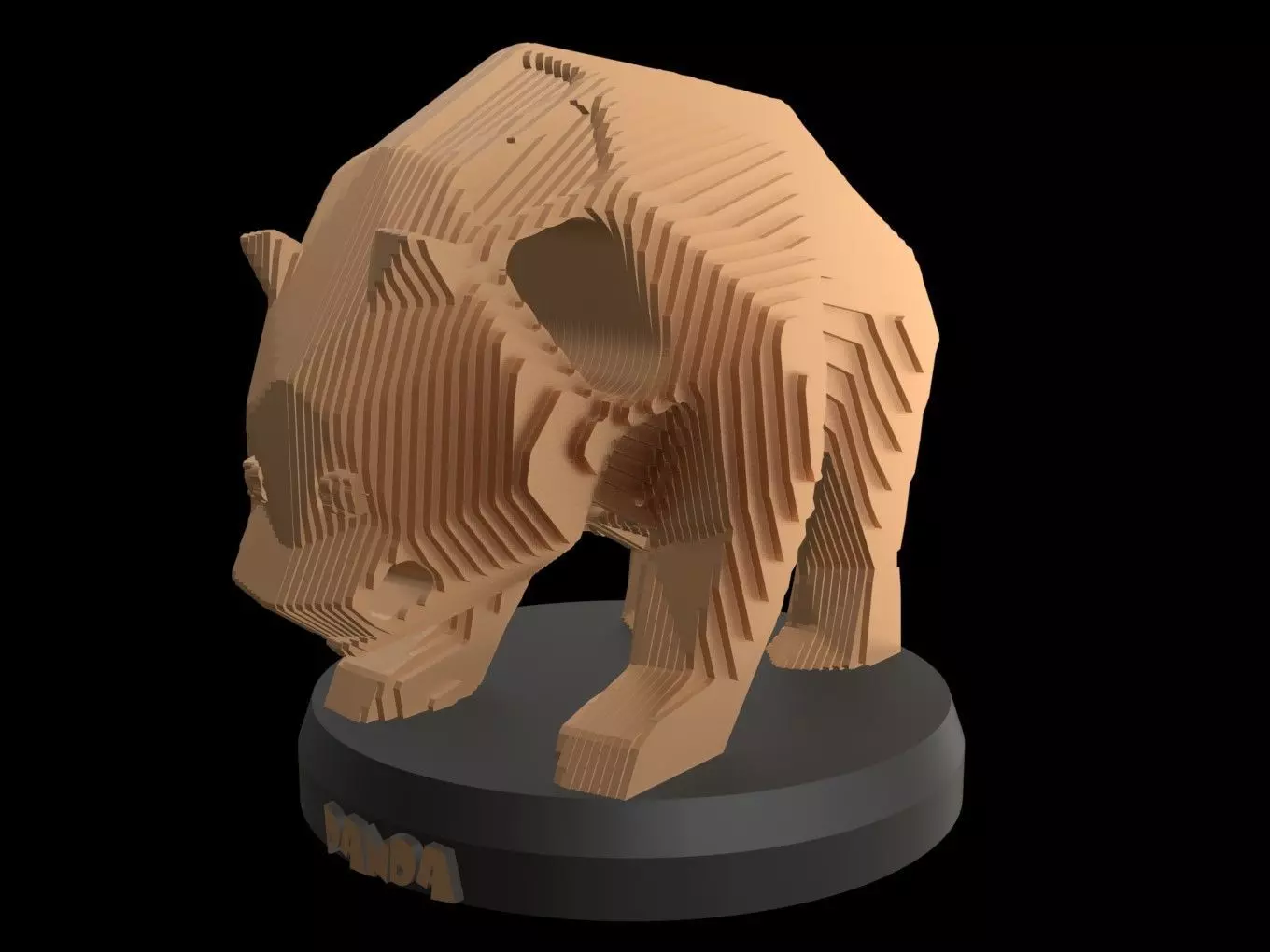 Parametric V Panda Low-poly 3D model_0