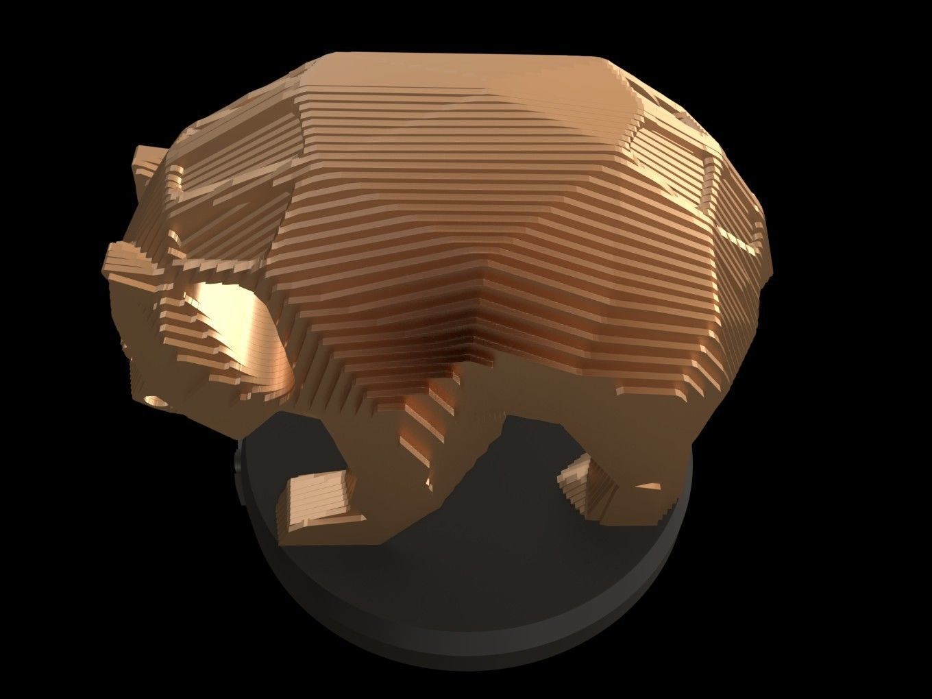 Parametric V Panda Low-poly 3D model_1