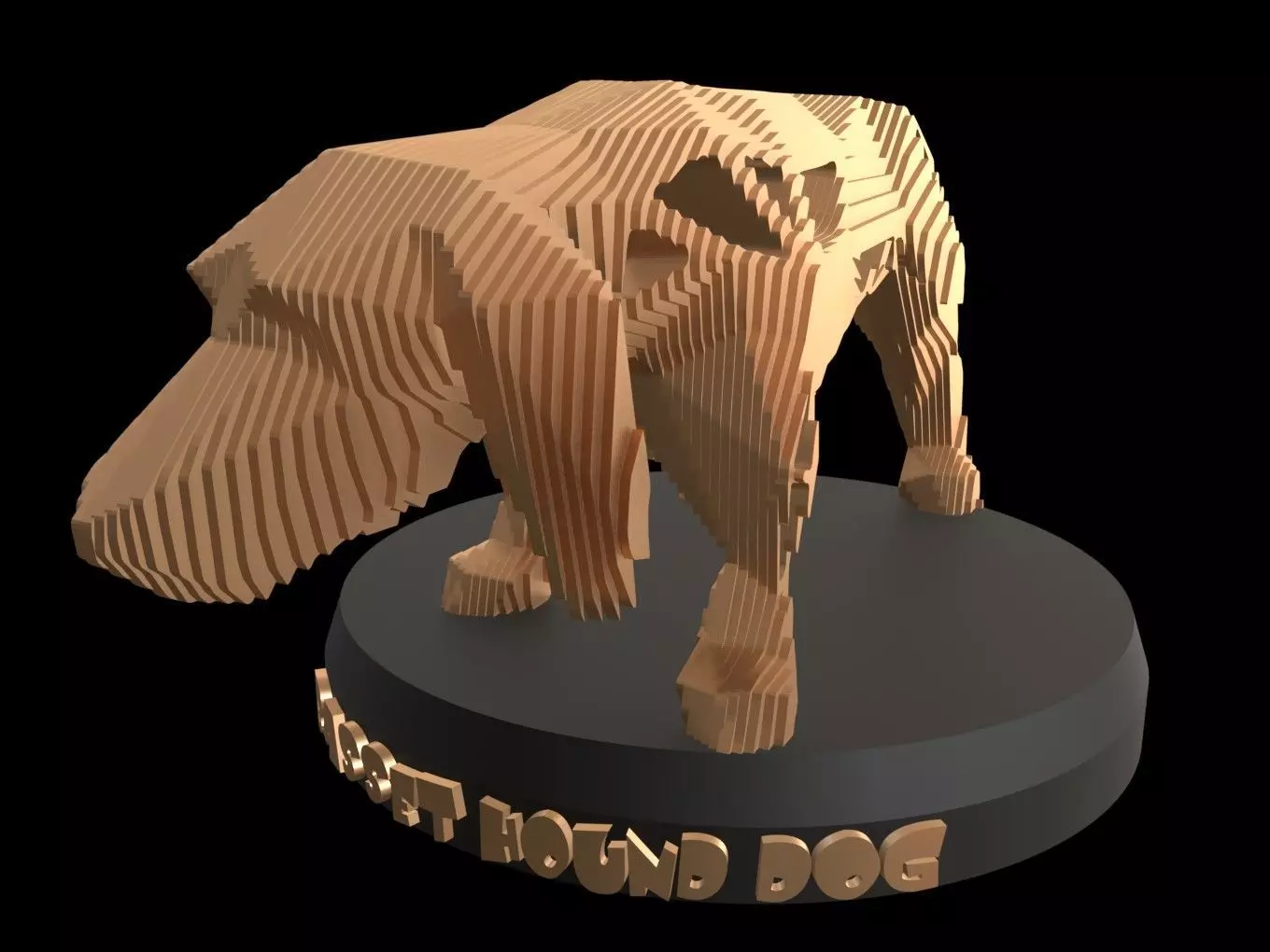 Parametric V Asia Basset Hound Dog Low-poly 3D model_0