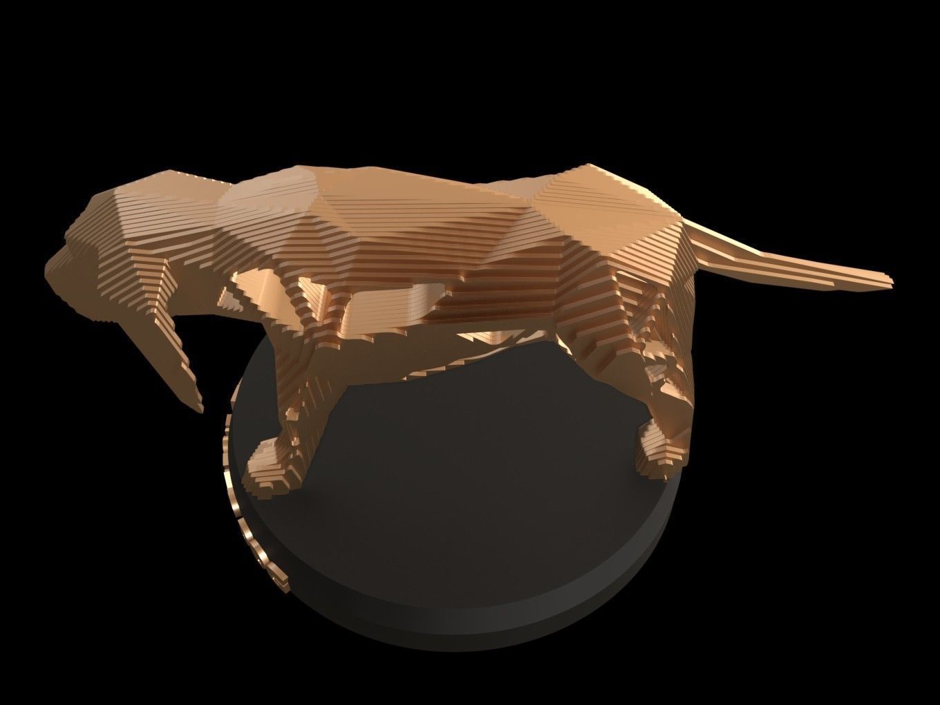 Parametric V Asia Basset Hound Dog Low-poly 3D model_1