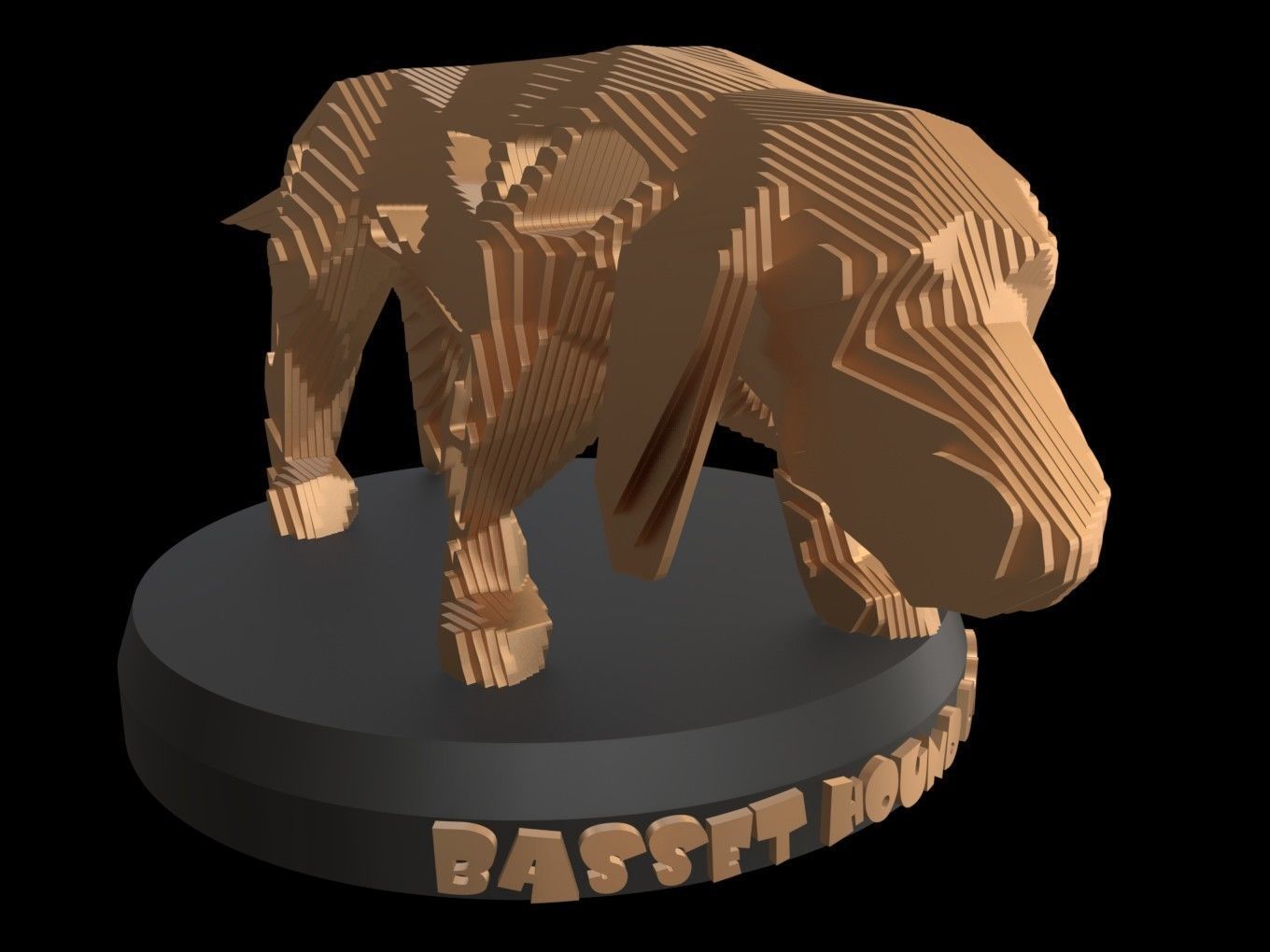 Parametric V Asia Basset Hound Dog Low-poly 3D model_5