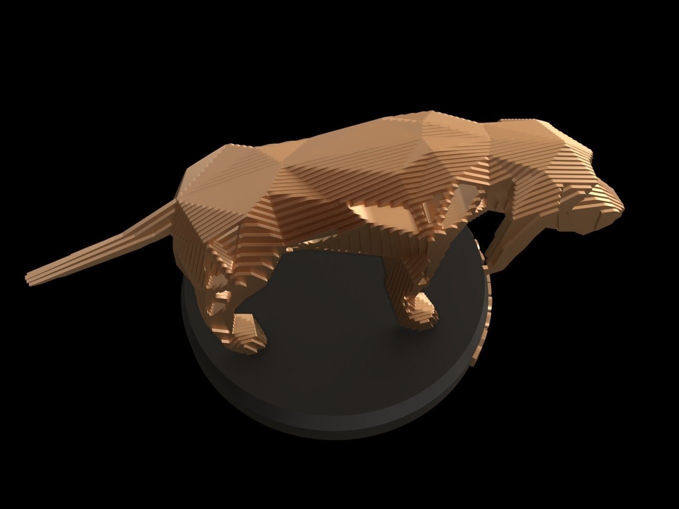 Parametric V Asia Basset Hound Dog Low-poly 3D model_4