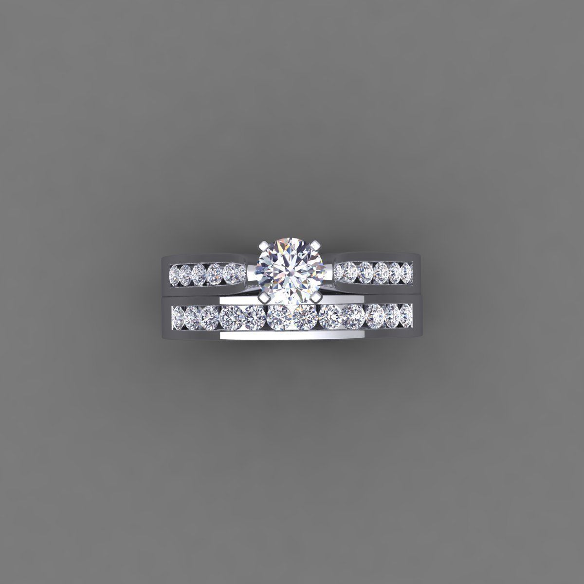 Vintage Weding Set Ring 3d Model 3D print model_8