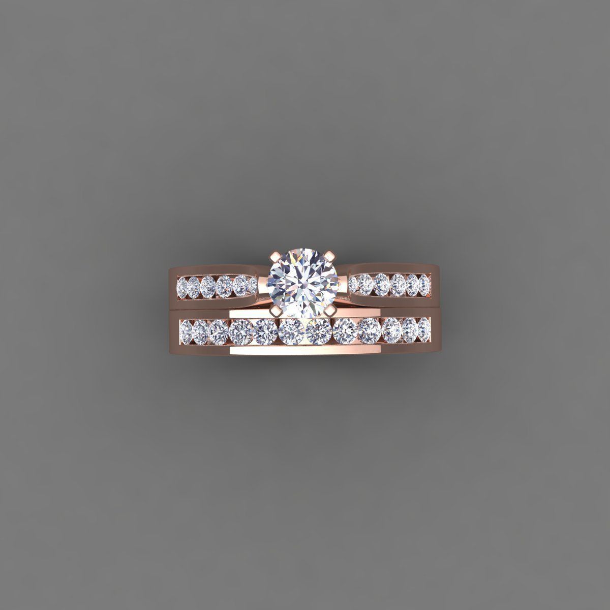 Vintage Weding Set Ring 3d Model 3D print model_7