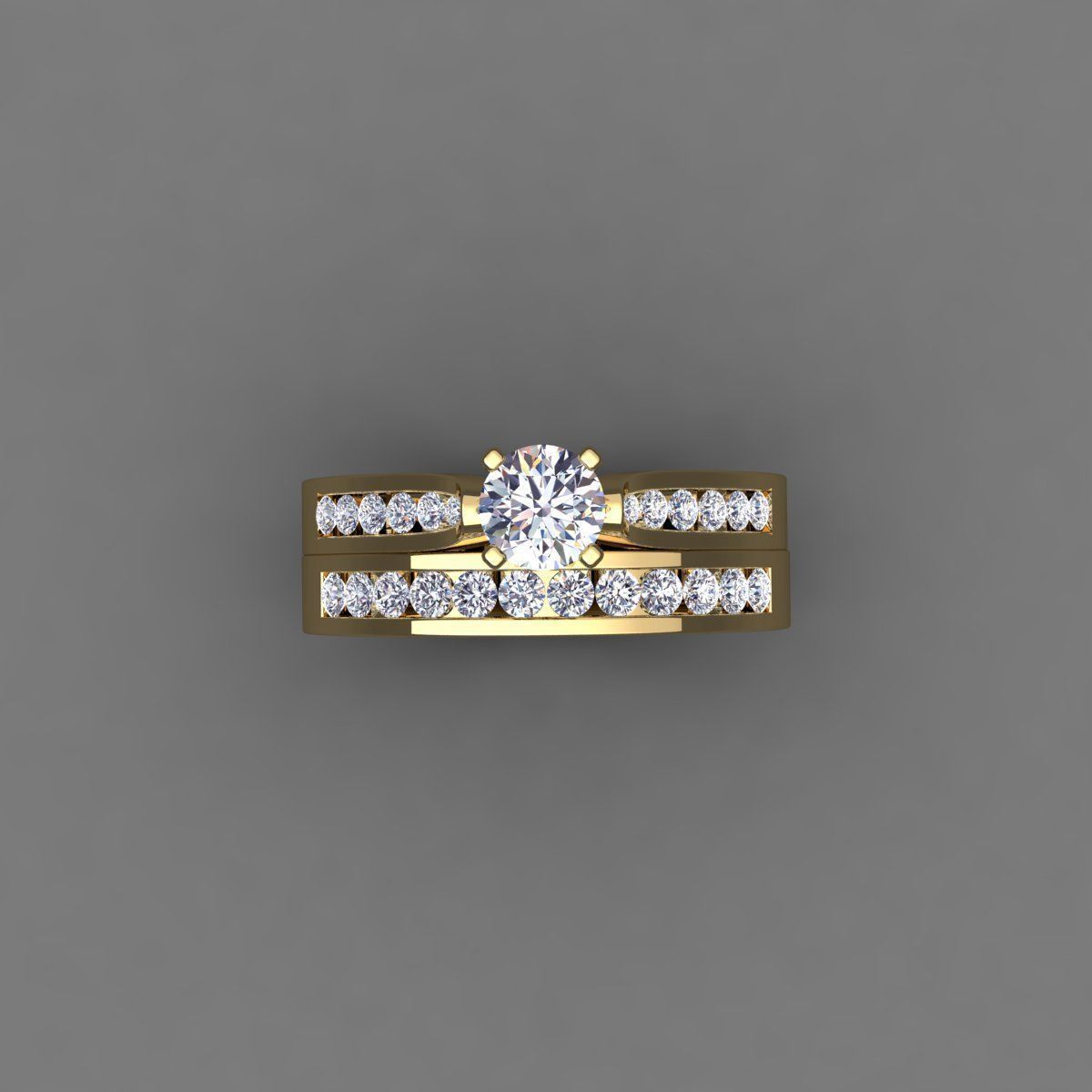 Vintage Weding Set Ring 3d Model 3D print model_6