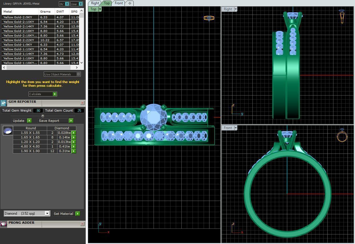 Vintage Weding Set Ring 3d Model 3D print model_12