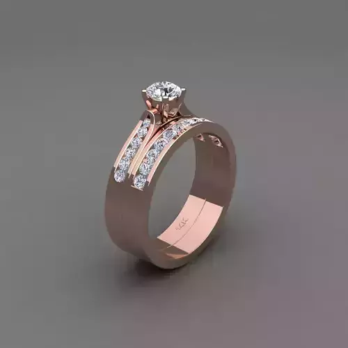 Vintage Weding Set Ring 3d Model 