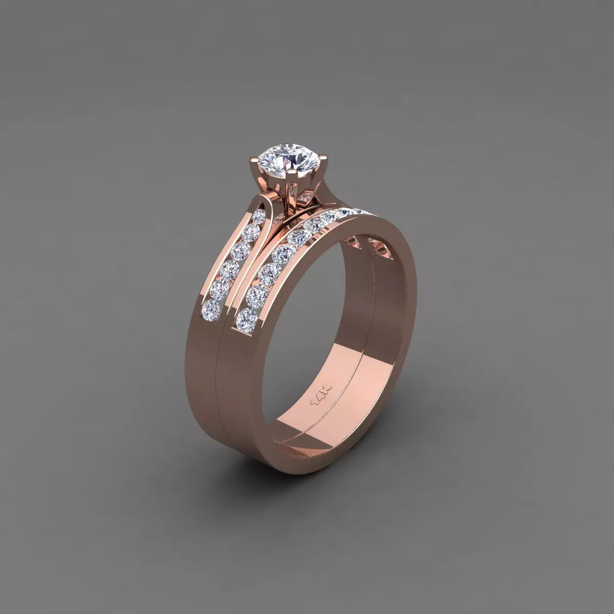 Vintage Weding Set Ring 3d Model 3D print model_0