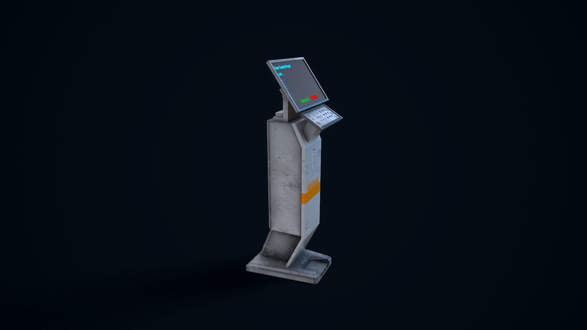 Sci-Fi Console Low-poly 3D model_3