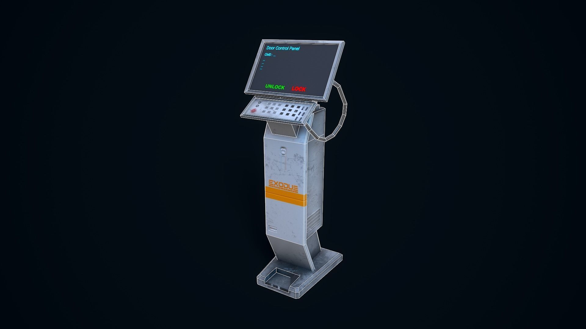 Sci-Fi Console Low-poly 3D model_12