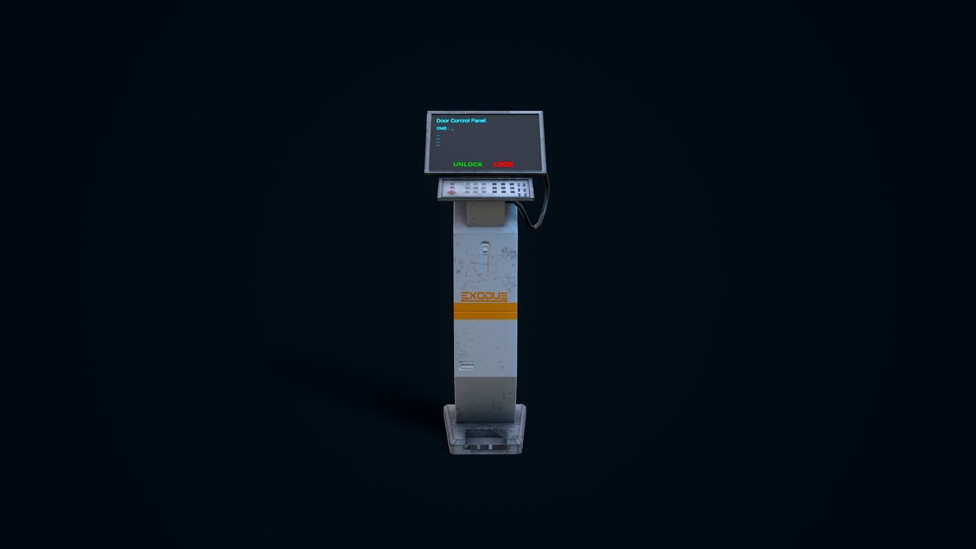 Sci-Fi Console Low-poly 3D model_8