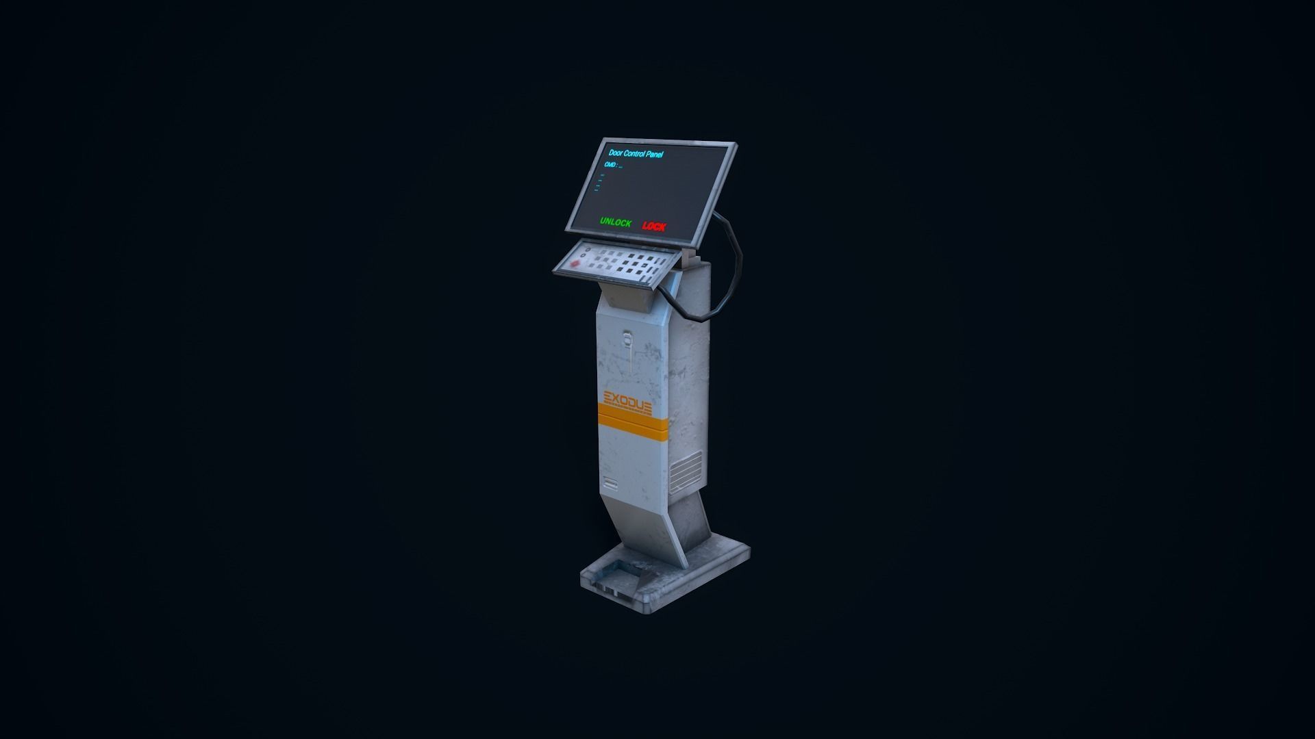 Sci-Fi Console Low-poly 3D model_7