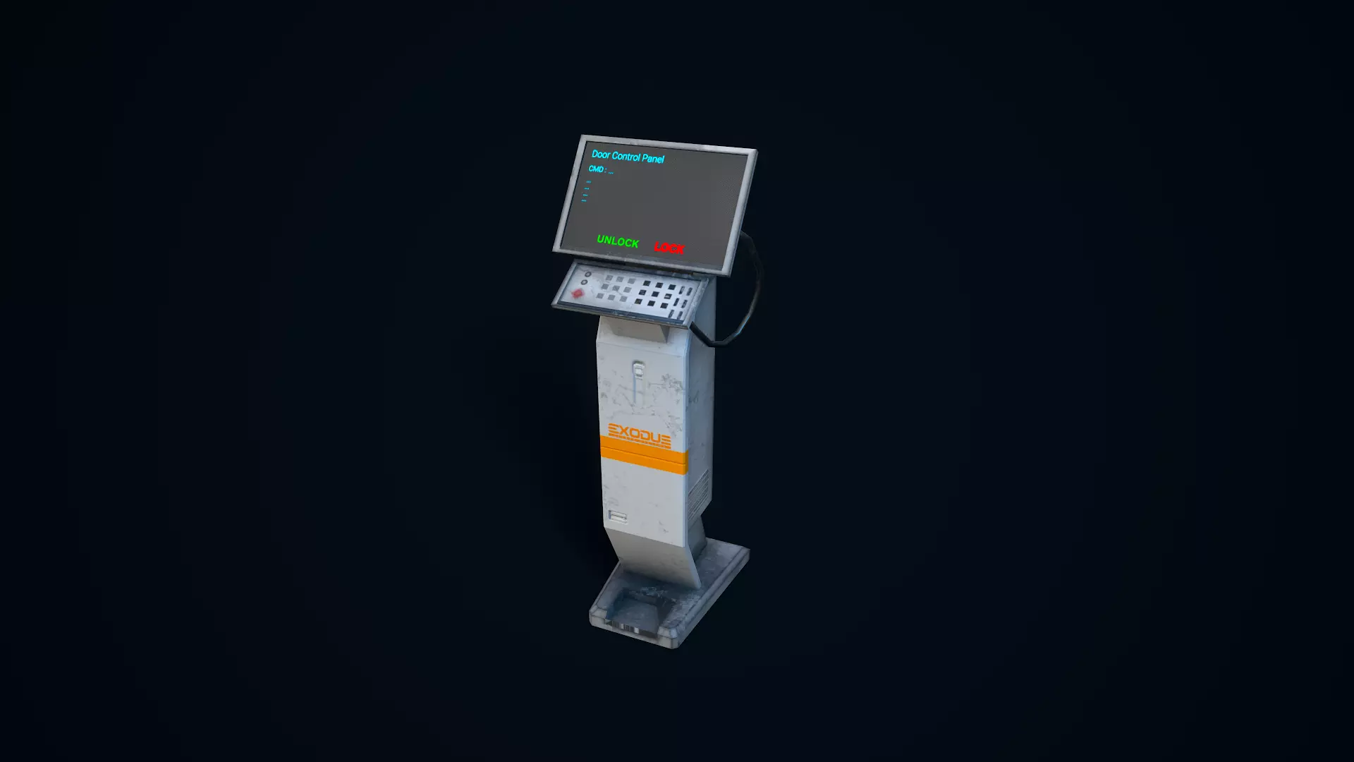 Sci-Fi Console Low-poly 3D model_0