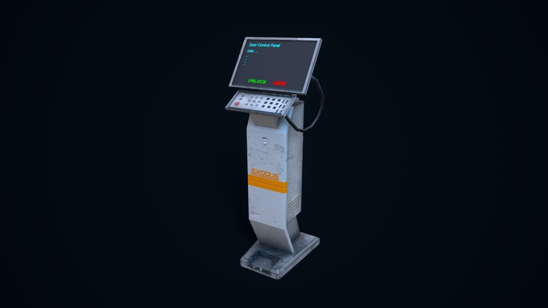 Sci-Fi Console Low-poly 3D model_13