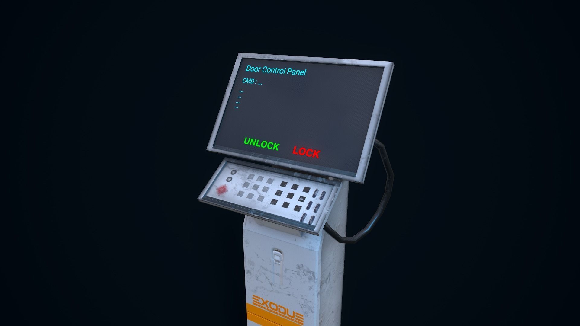 Sci-Fi Console Low-poly 3D model_9