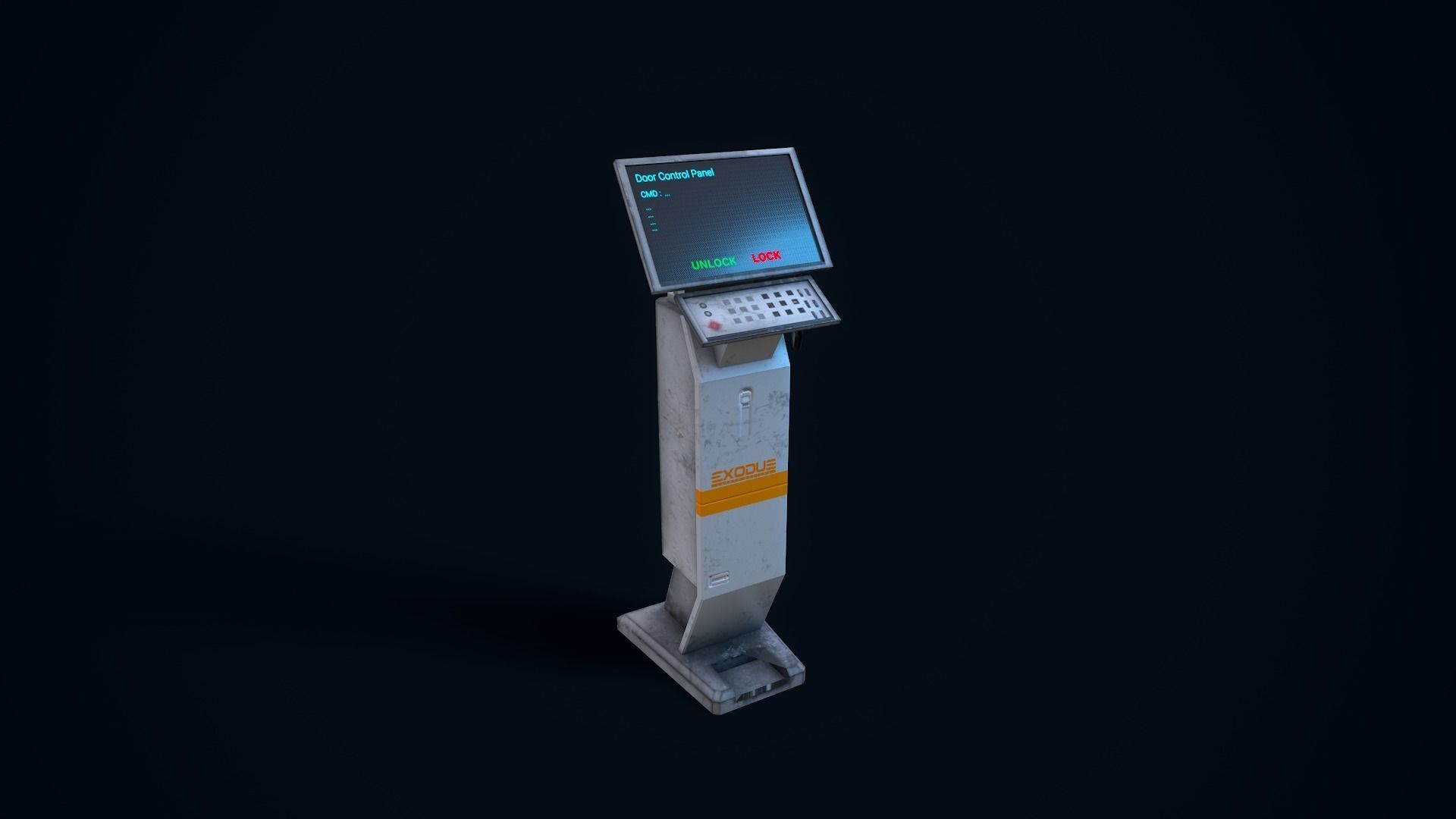 Sci-Fi Console Low-poly 3D model_2
