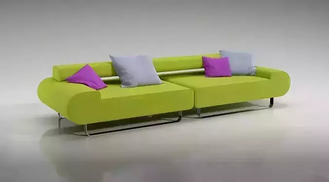 Lime Green Sofa With Pillows