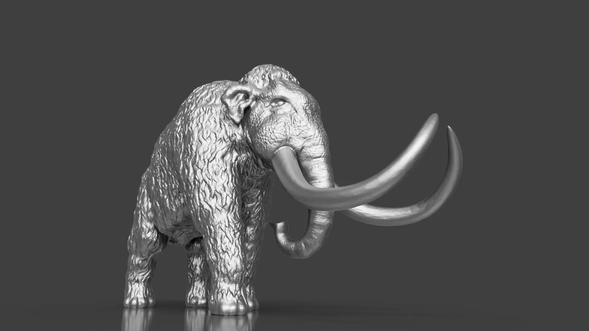 Silver Woolly Mammoth 3D print model_0