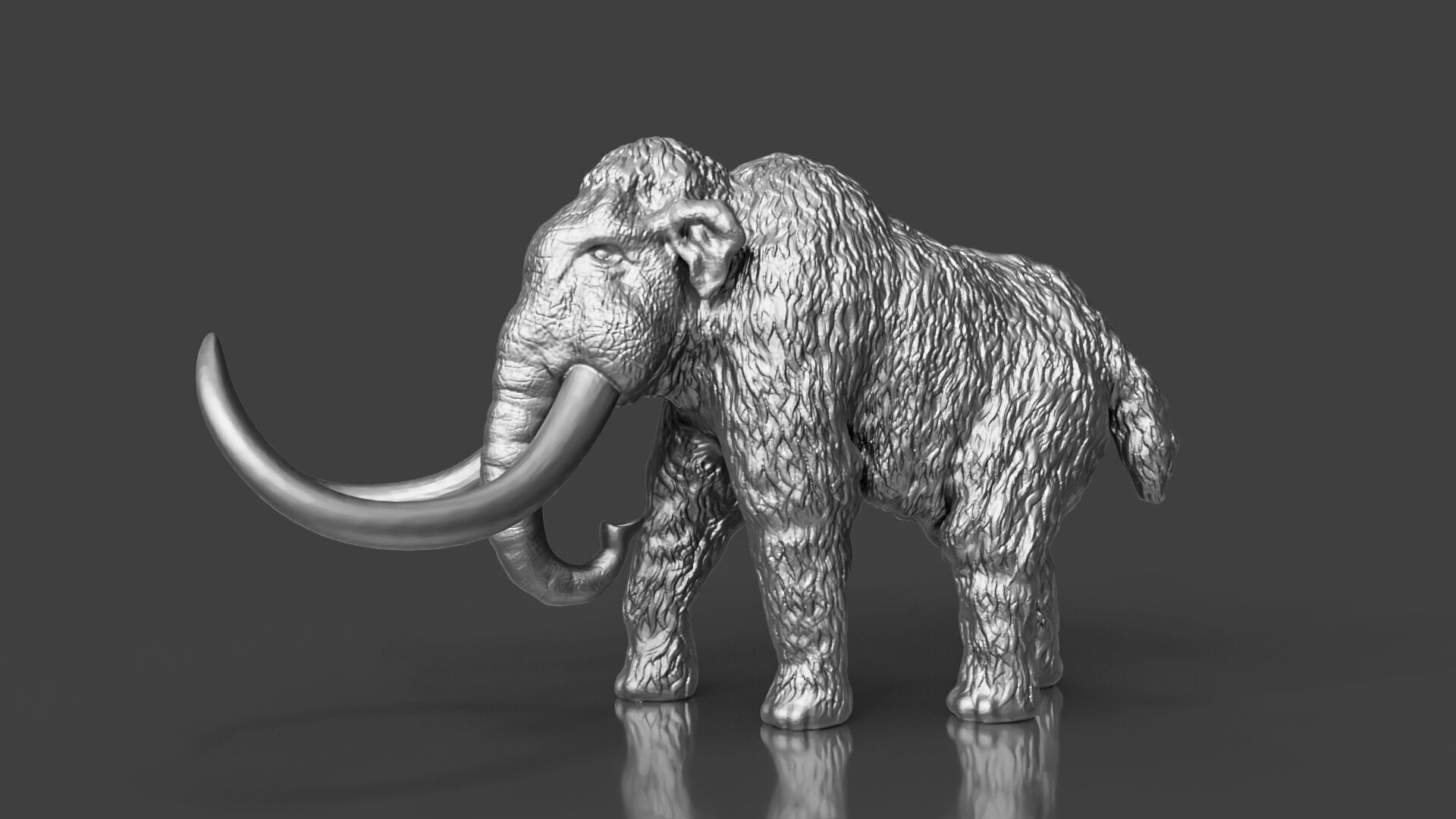 Silver Woolly Mammoth 3D print model_2