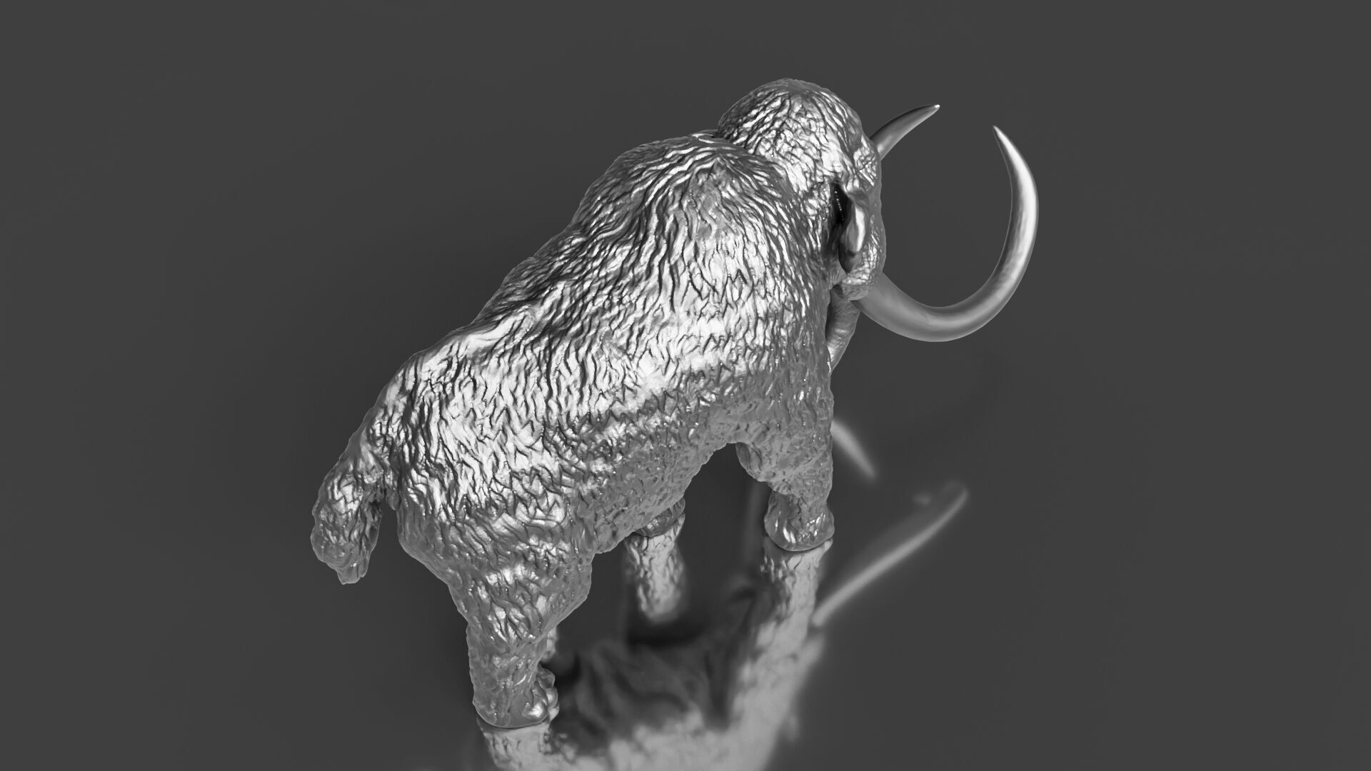 Silver Woolly Mammoth 3D print model_4