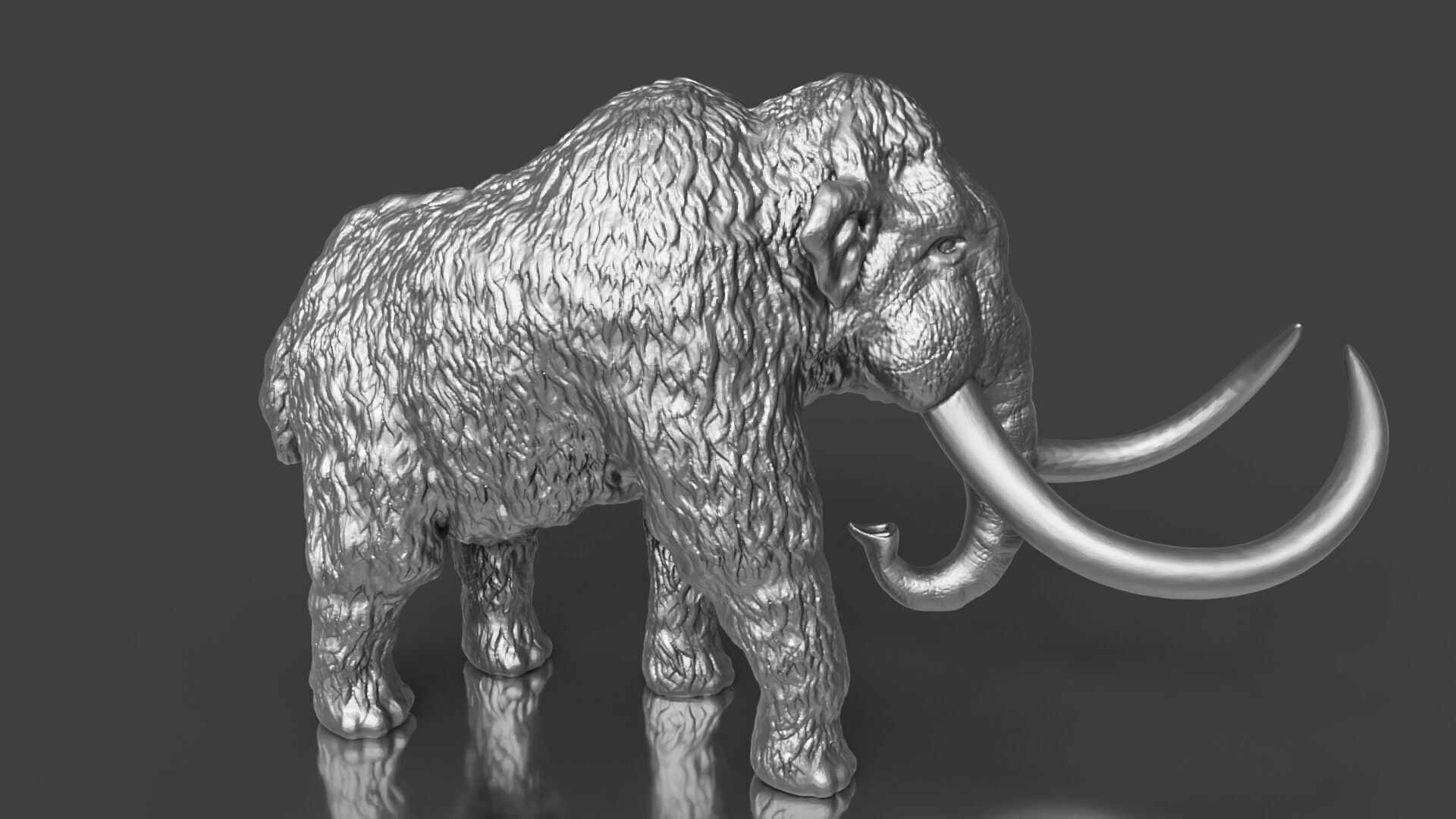 Silver Woolly Mammoth 3D print model_5