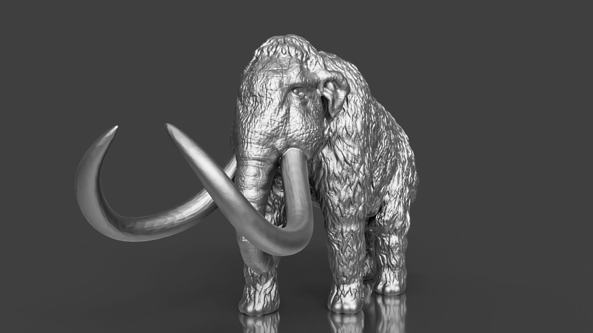 Silver Woolly Mammoth 3D print model_1