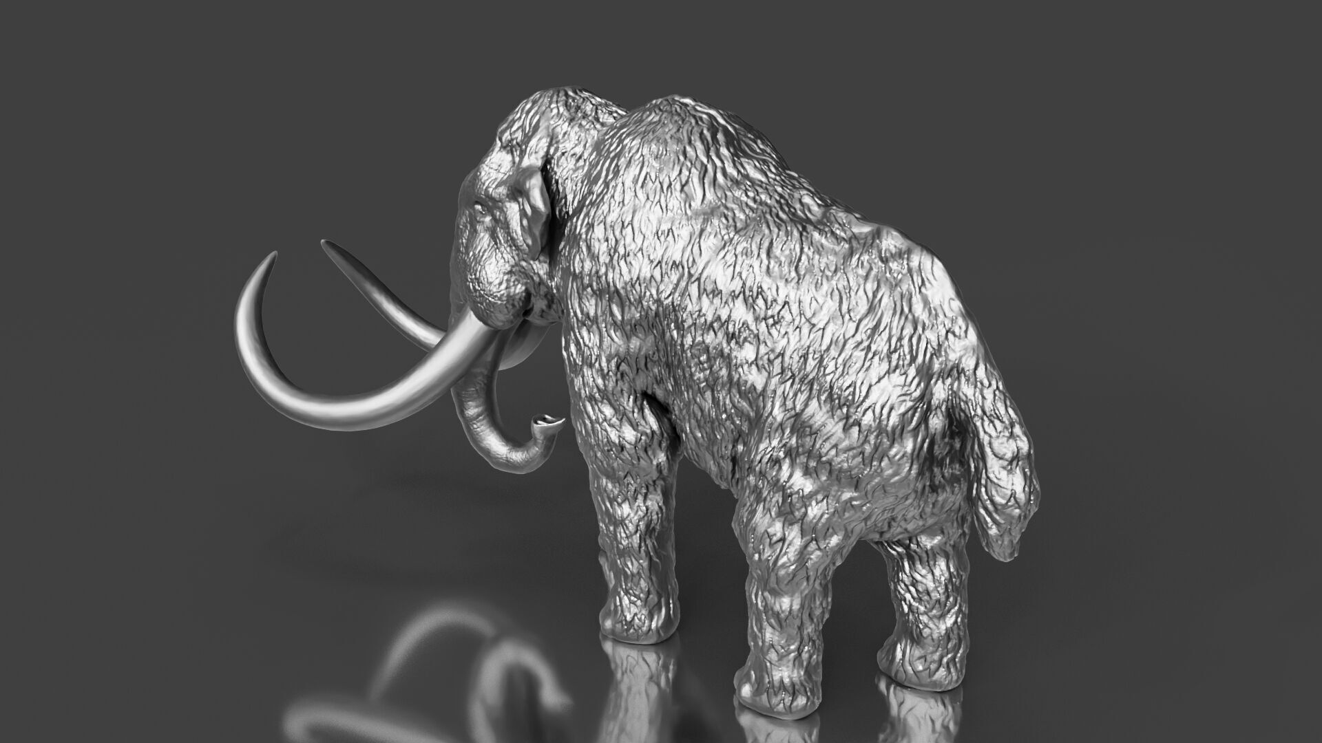 Silver Woolly Mammoth 3D print model_3