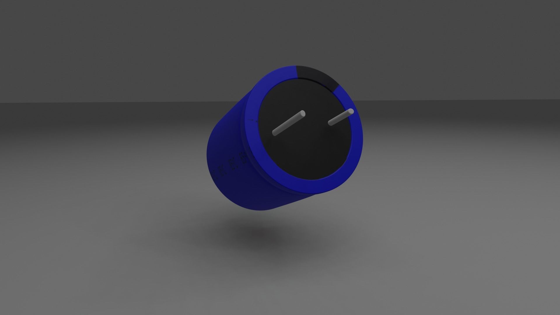 electrolytic capacitor blue ELKO Low-poly 3D model_6