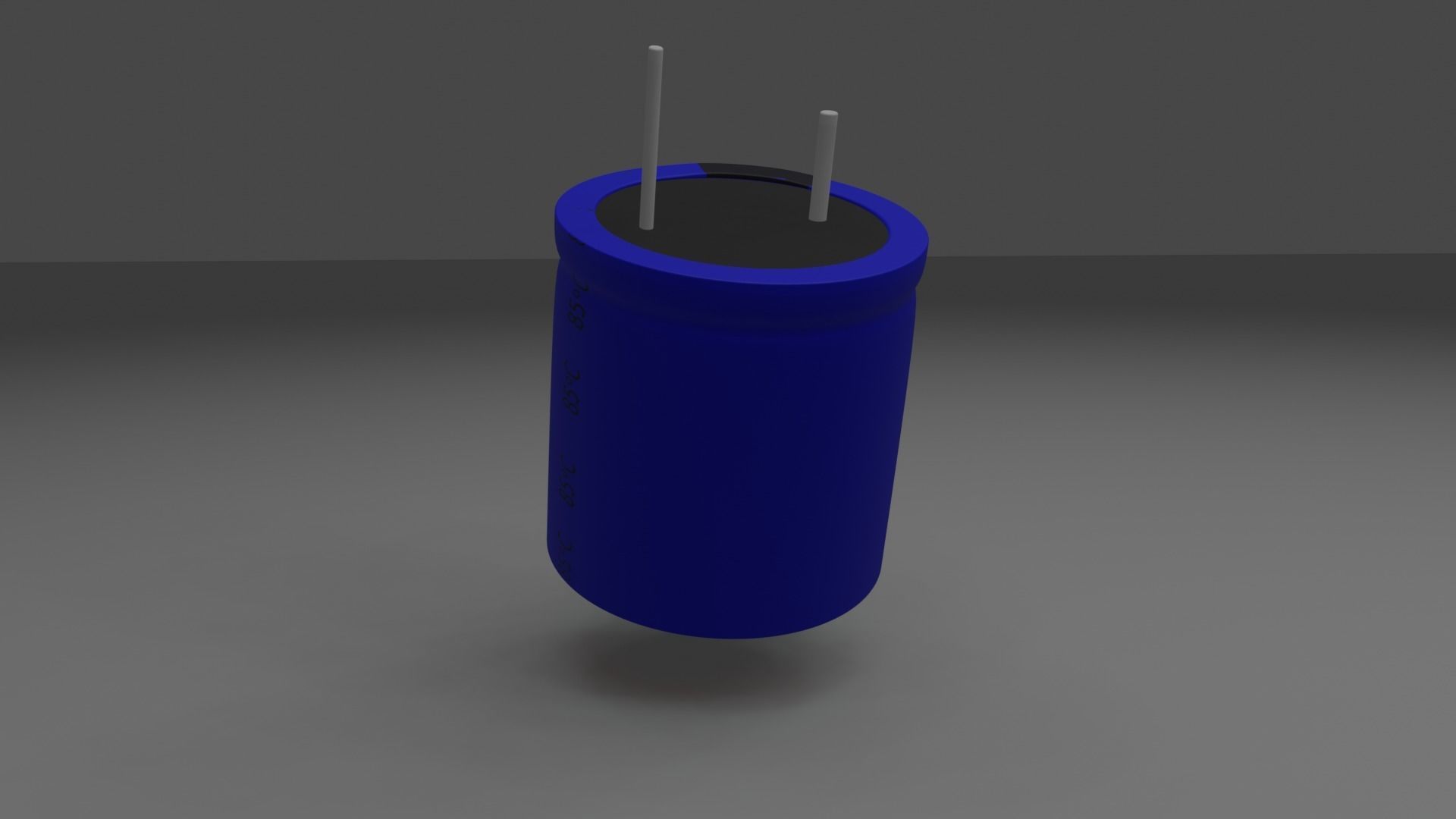 electrolytic capacitor blue ELKO Low-poly 3D model_8