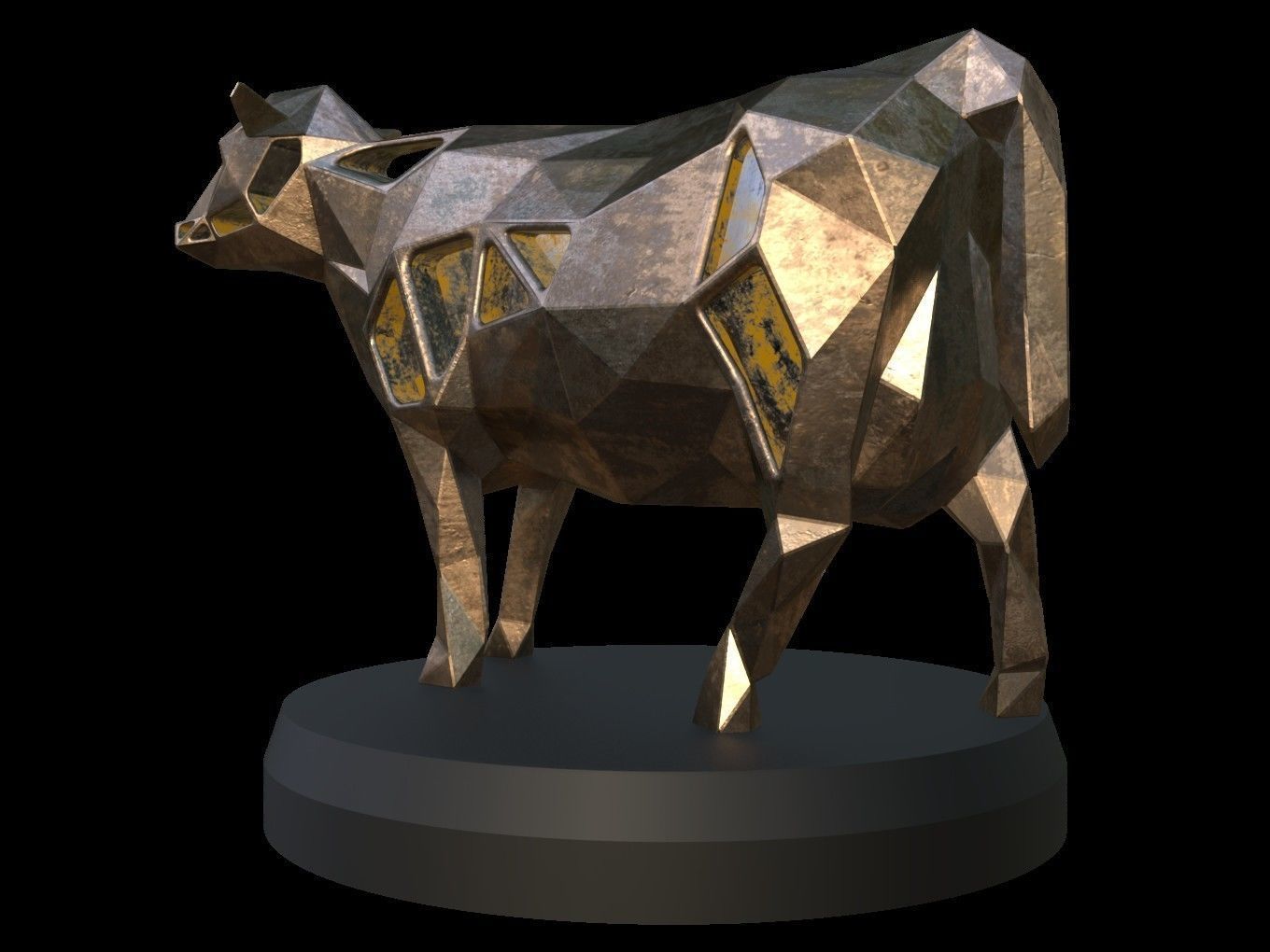 Steampunk Cow Low-poly 3D model_3