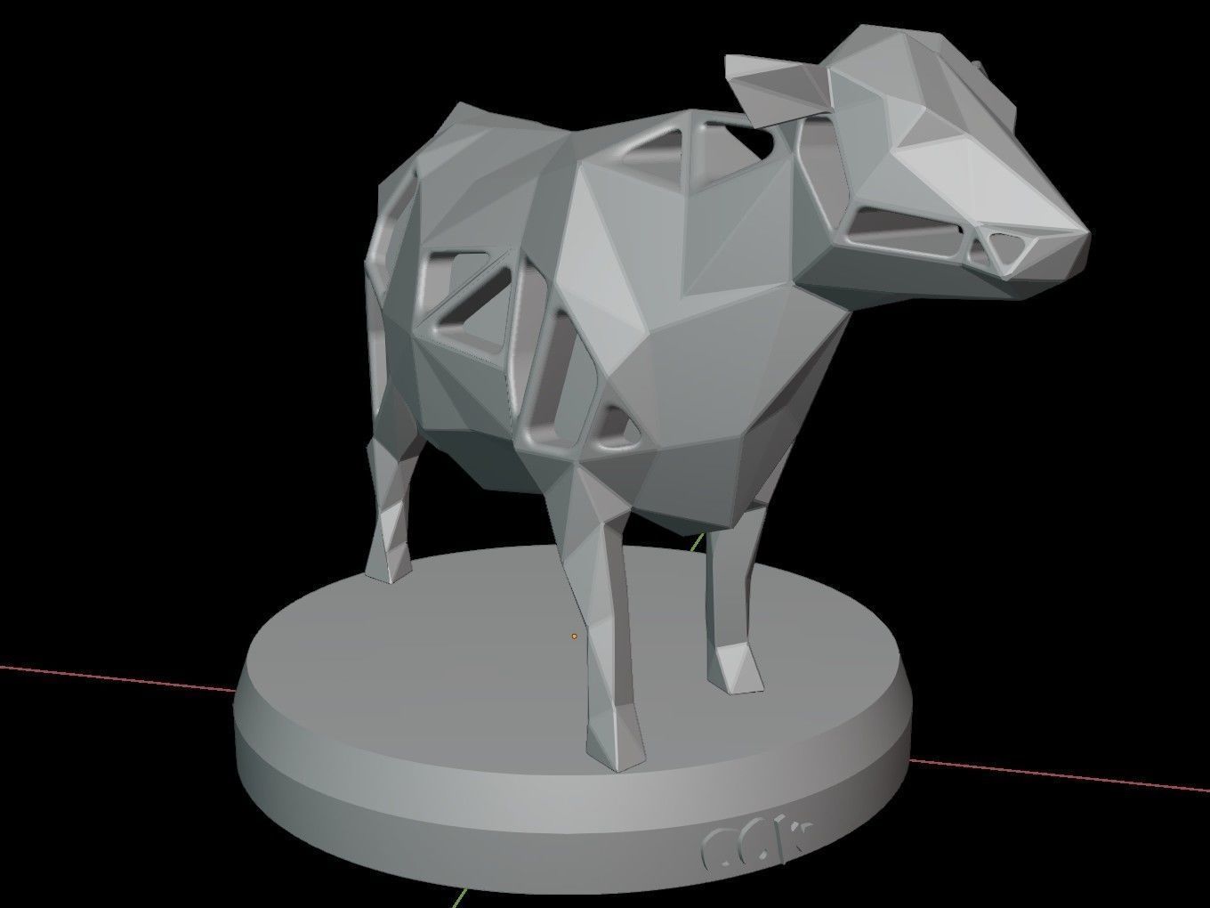 Steampunk Cow Low-poly 3D model_11