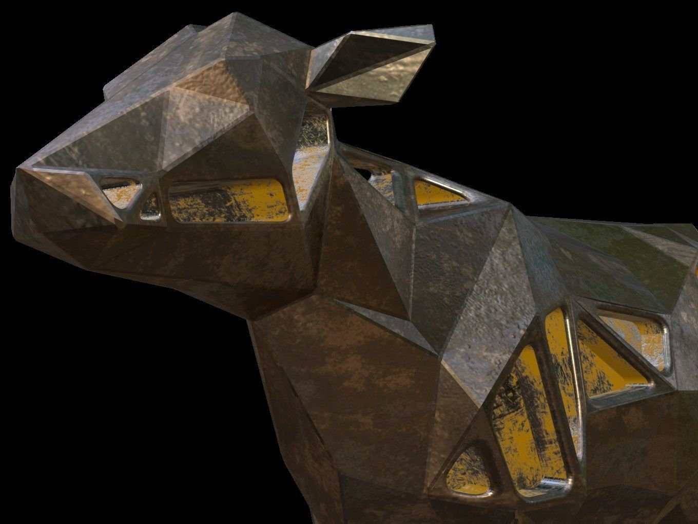 Steampunk Cow Low-poly 3D model_9