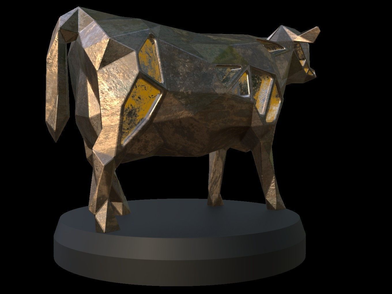 Steampunk Cow Low-poly 3D model_4
