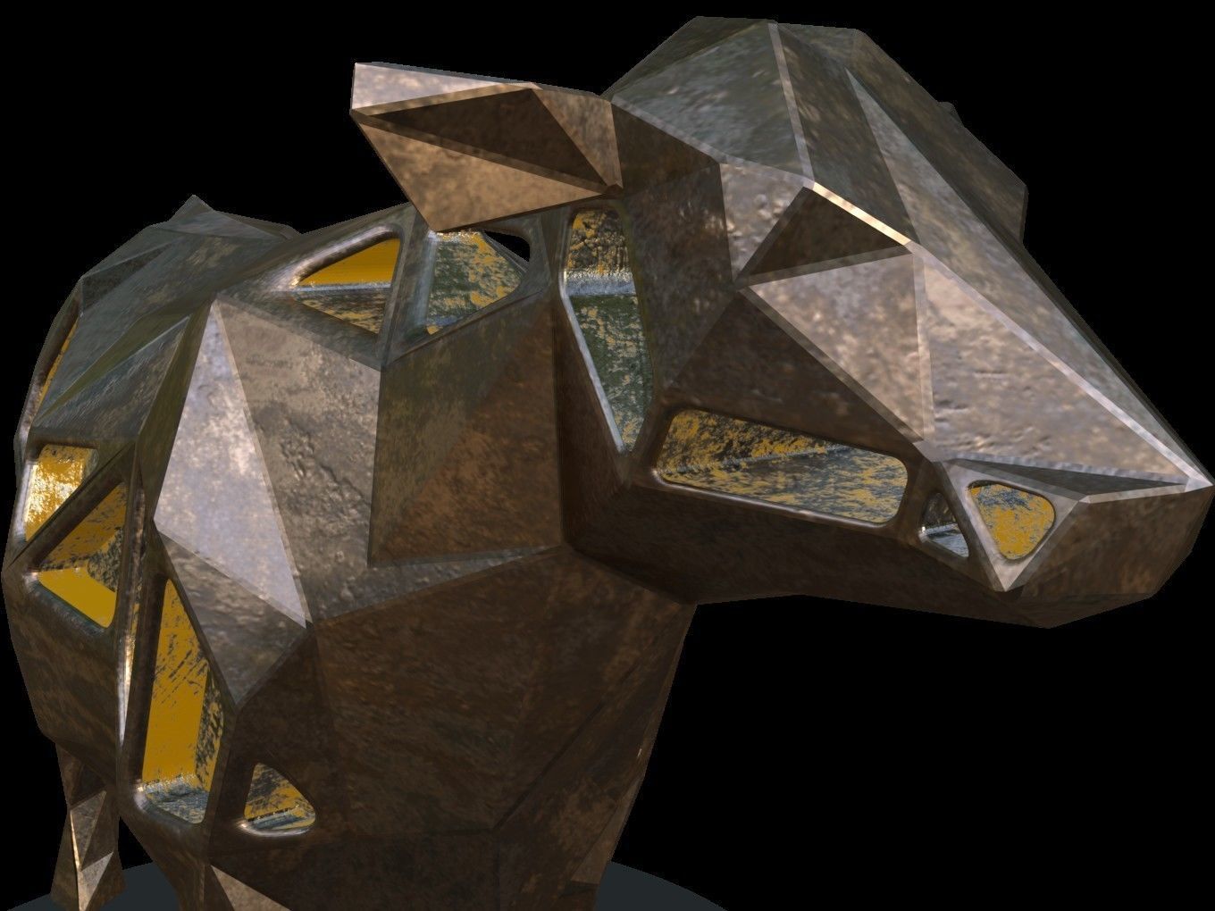 Steampunk Cow Low-poly 3D model_10